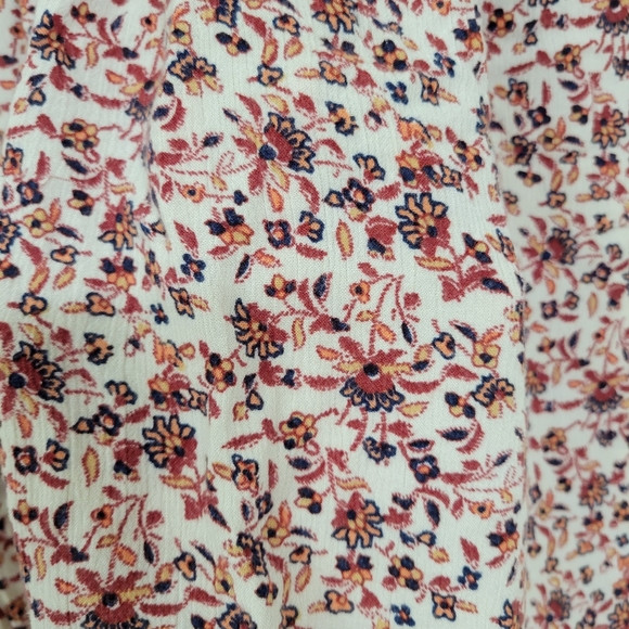 Hollister small floral peasant lace blouse bell sleeves boho prarie red - Picture 5 of 9